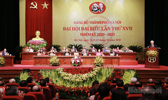 Đại hội đại biểu lần thứ XVII Đảng bộ Thành phố Hà Nội: Xây dựng Thủ đô Hà Nội ngày càng giàu đẹp, văn minh, hiện đại